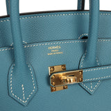 Hermes Birkin Sellier 25 Blue Jean Epsom Gold Hardware