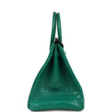 Pre-owned Hermes Birkin 35 Malachite Matte Niloticus Crocodile Palladium Hardware