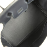 Pre-owned Hermes Birkin Quadrille 25 Caban Swift and Toile Palladium Hardware