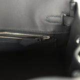 Pre-owned Hermes Birkin Quadrille 25 Caban Swift and Toile Palladium Hardware