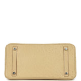 Pre-owned Hermes Birkin 30 Parchemin Ostrich Palladium Hardware