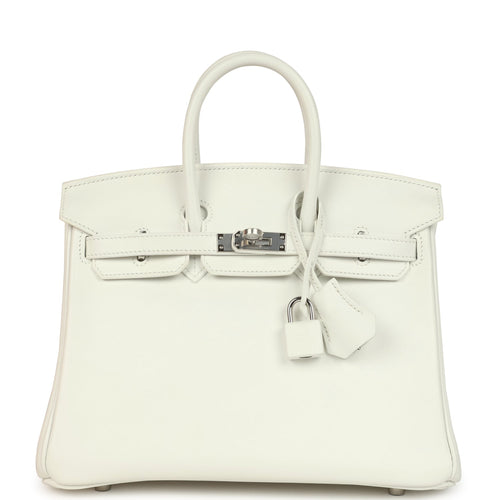 Hermes Birkin 25 New White Swift Palladium Hardware