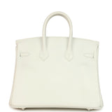 Hermes Birkin 25 New White Swift Palladium Hardware