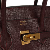 Pre-owned Hermes Birkin 35 Prune Clemence Gold Hardware