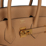 Pre-owned Hermes Birkin 25 Chai Togo Gold Hardware