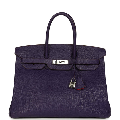 Pre-owned Hermes Special Order (HSS) Birkin 35 Violet Verso Togo Palladium Hardware
