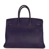 Pre-owned Hermes Special Order (HSS) Birkin 35 Violet Verso Togo Palladium Hardware