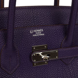 Pre-owned Hermes Special Order (HSS) Birkin 35 Violet Verso Togo Palladium Hardware