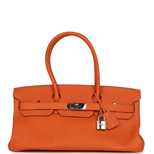 Vintage Hermes Shoulder Birkin 42 JPG Orange Clemence Gold Hardware