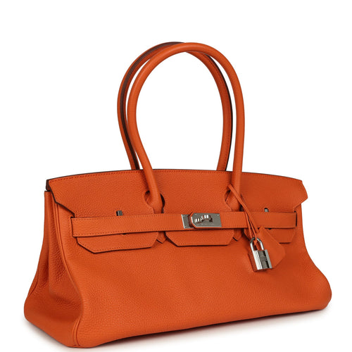 Vintage Hermes Shoulder Birkin 42 JPG Orange Clemence Gold Hardware