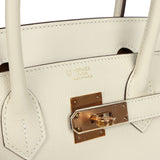 Pre-owned Hermes Special Order (HSS) Birkin 30 Craie Verso Epsom Rose Gold Hardware