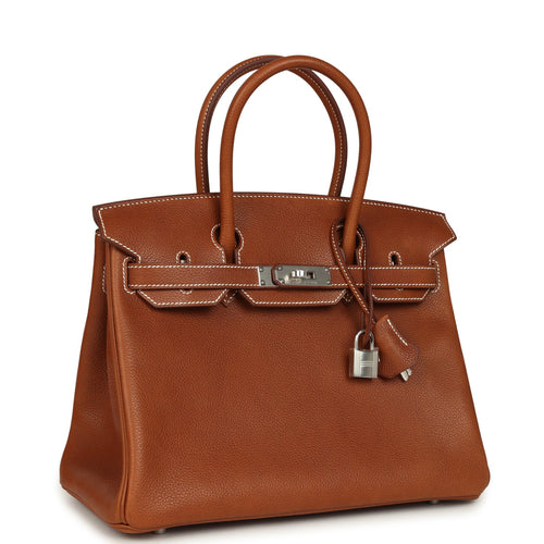 Hermes Birkin 30 Fauve Barenia Faubourg Palladium Hardware