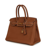 Pre-owned Hermes Birkin 30 Gold Togo Gold Hardware