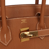 Pre-owned Hermes Birkin 30 Gold Togo Gold Hardware