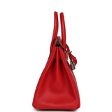 Pre-owned Hermes Birkin 25 Rouge Casaque Epsom Palladium Hardware