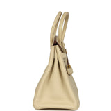 Pre-owned Hermes Birkin 30 Parchemin Clemence Gold Hardware