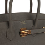 Hermes Special Order (HSS) Birkin 35 Etain Verso Togo Rose Gold Hardware