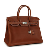 Hermes Birkin 35 Fauve Barenia Faubourg Palladium Hardware