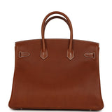 Hermes Birkin 35 Fauve Barenia Faubourg Palladium Hardware