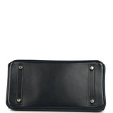 Pre-owned Hermes Birkin 30 Bleu Marine Box Palladium Hardware