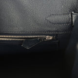 Pre-owned Hermes Birkin 30 Bleu Marine Box Palladium Hardware