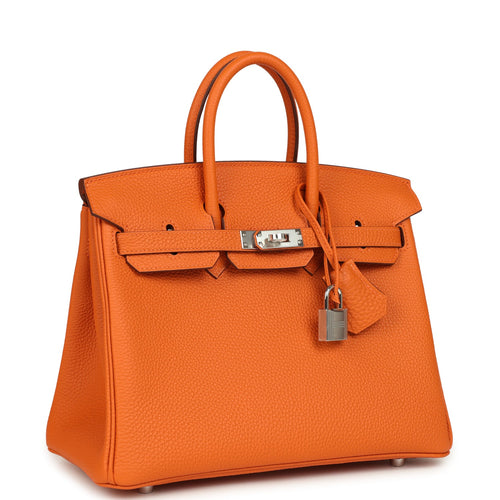Hermes Birkin 25 Orange Minium Togo Palladium Hardware