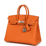 Hermes Birkin 25 Orange Minium Togo Palladium Hardware