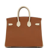 Hermes Special Order (HSS) Birkin 25 Gold and Craie Togo Gold Hardware
