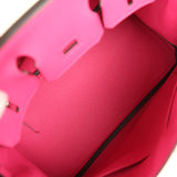 Hermes Birkin 25 Rose Shocking Swift Palladium Hardware