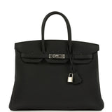 Pre-owned Hermes Birkin 35 Black Verso Togo Palladium Hardware
