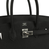 Pre-owned Hermes Birkin 35 Black Verso Togo Palladium Hardware