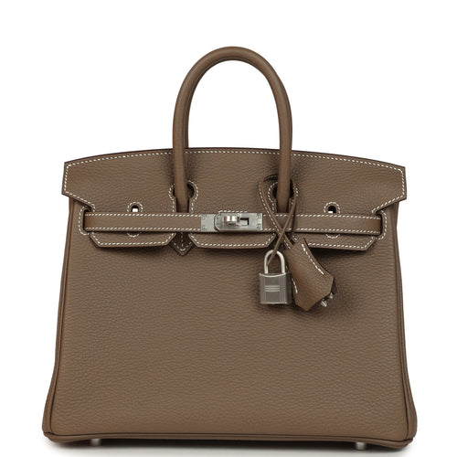 Hermes Birkin 25 Etoupe Togo Brushed Palladium Hardware