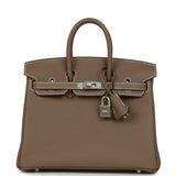 Hermes Birkin 25 Etoupe Togo Brushed Palladium Hardware