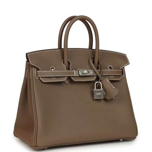 Hermes Birkin 25 Etoupe Togo Brushed Palladium Hardware