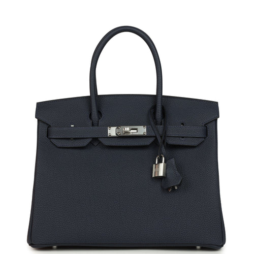 Hermes Birkin 30 Bleu Nuit Togo Palladium Hardware