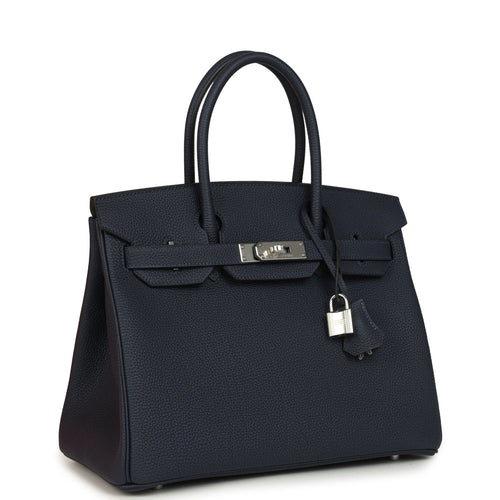 Hermes Birkin 30 Bleu Nuit Togo Palladium Hardware
