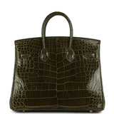 Hermes Birkin 25 Vert Veronese Shiny Alligator Gold Hardware