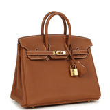 Pre-owned Hermes Birkin 25 Gold Togo Gold Hardware