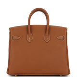 Pre-owned Hermes Birkin 25 Gold Togo Gold Hardware