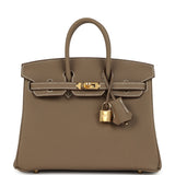 Hermes Birkin 25 Etoupe Togo Gold Hardware