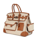 Hermes Birkin Cargo 35 Gold Swift and Gold-Ecru Toile H Canvas Palladium Hardware