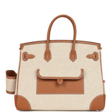 Hermes Birkin Cargo 35 Gold Swift and Gold-Ecru Toile H Canvas Palladium Hardware