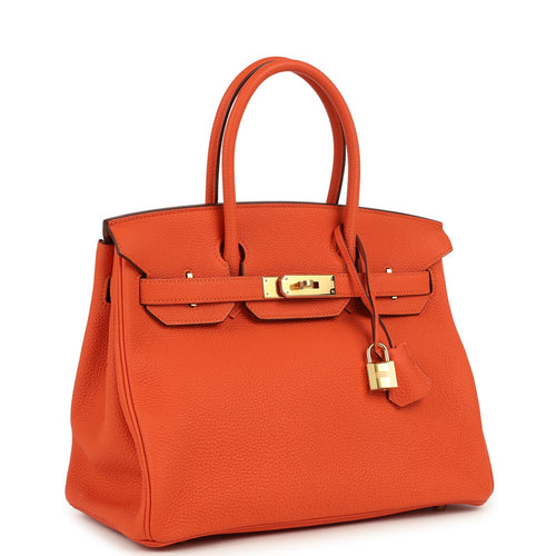 Hermes Birkin 30 Feu Togo Gold Hardware