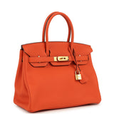 Hermes Birkin 30 Feu Togo Gold Hardware