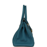 Pre-owned Hermes Birkin 30 Cobalt Togo Gold Hardware