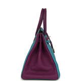 Pre-owned Hermes Special Order (HSS) Birkin 35 Bleu Izmir and Anemone Togo Brushed Palladium Hardware