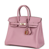 Hermes Birkin 25 Mauve Sylvestre Swift Rose Gold Hardware