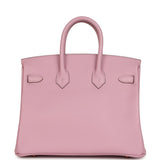 Hermes Birkin 25 Mauve Sylvestre Swift Rose Gold Hardware