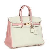 Hermes Special Order (HSS) Birkin 25 White and Rose Sakura Clemence Rose Gold Hardware