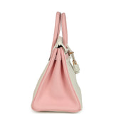 Hermes Special Order (HSS) Birkin 25 White and Rose Sakura Clemence Rose Gold Hardware